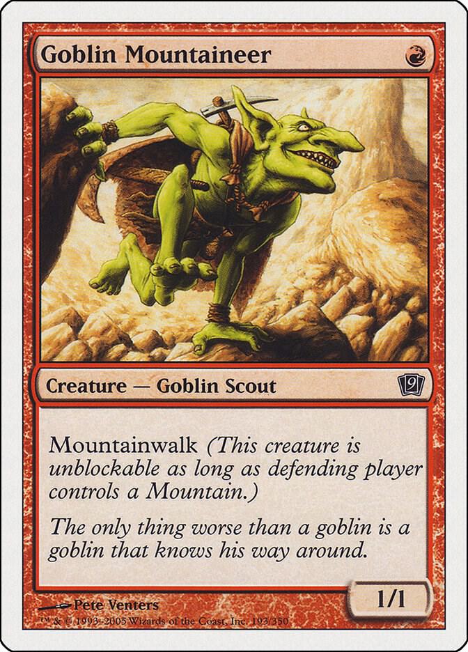Goblin Mountaineer 193 card from 9th Edition