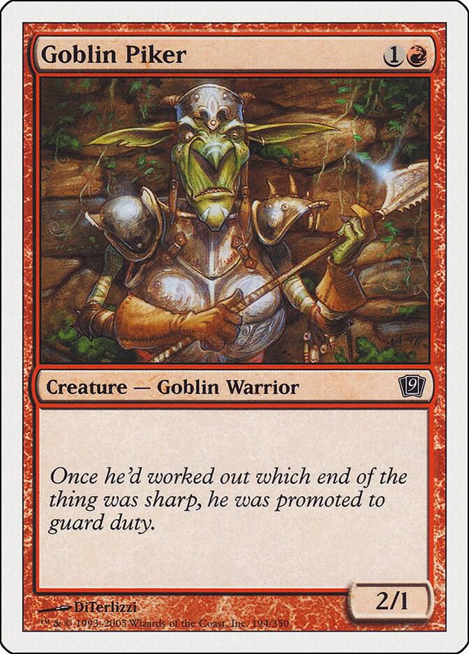 Goblin Piker 194 card from 9th Edition