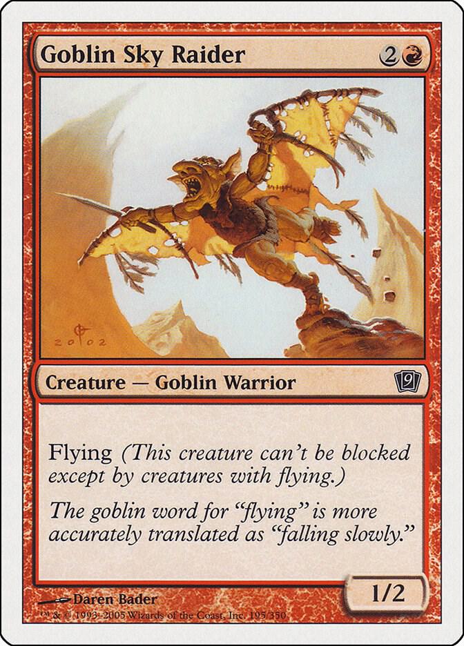 Goblin Sky Raider 195 card from 9th Edition