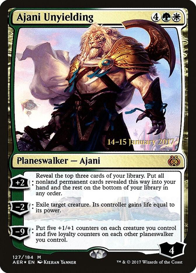 Ajani Unyielding 127 card from Prerelease Cards