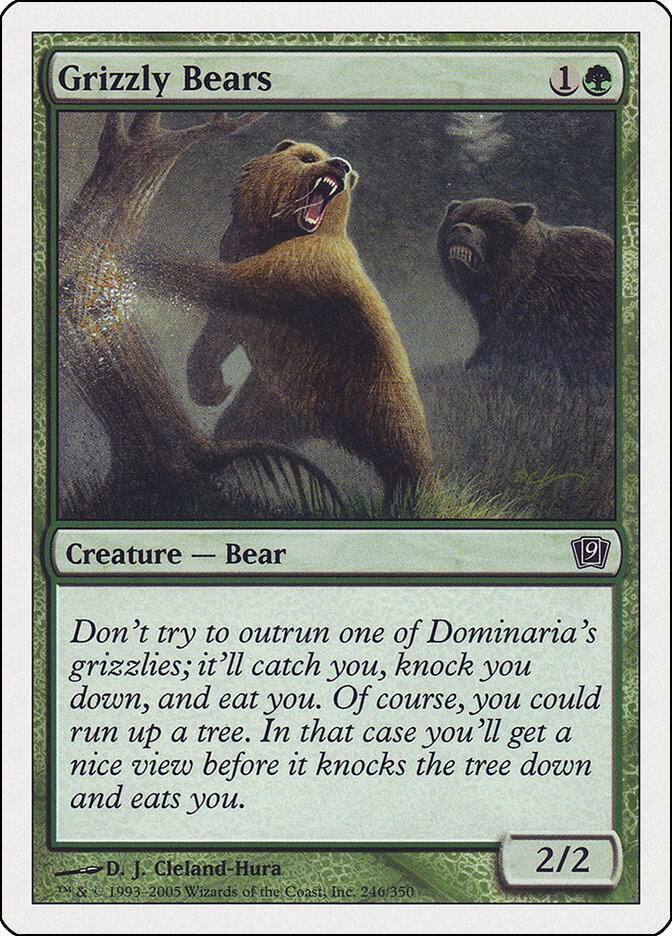 Grizzly Bears 246 card from 9th Edition