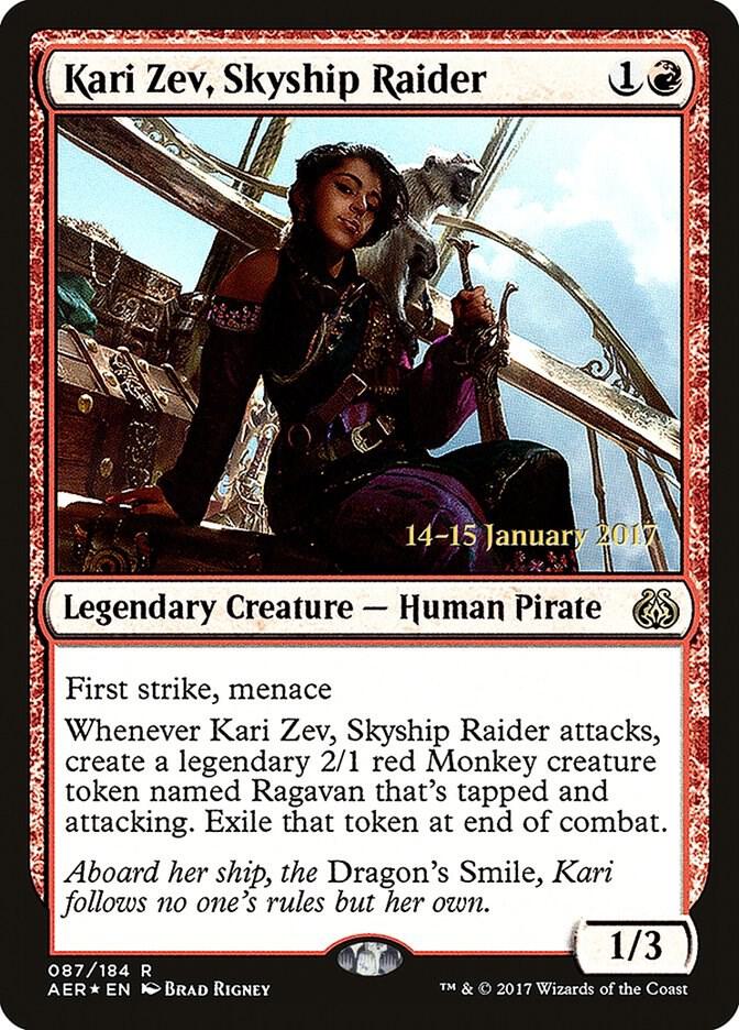 Kari Zev, Skyship Raider 87 card from Prerelease Cards