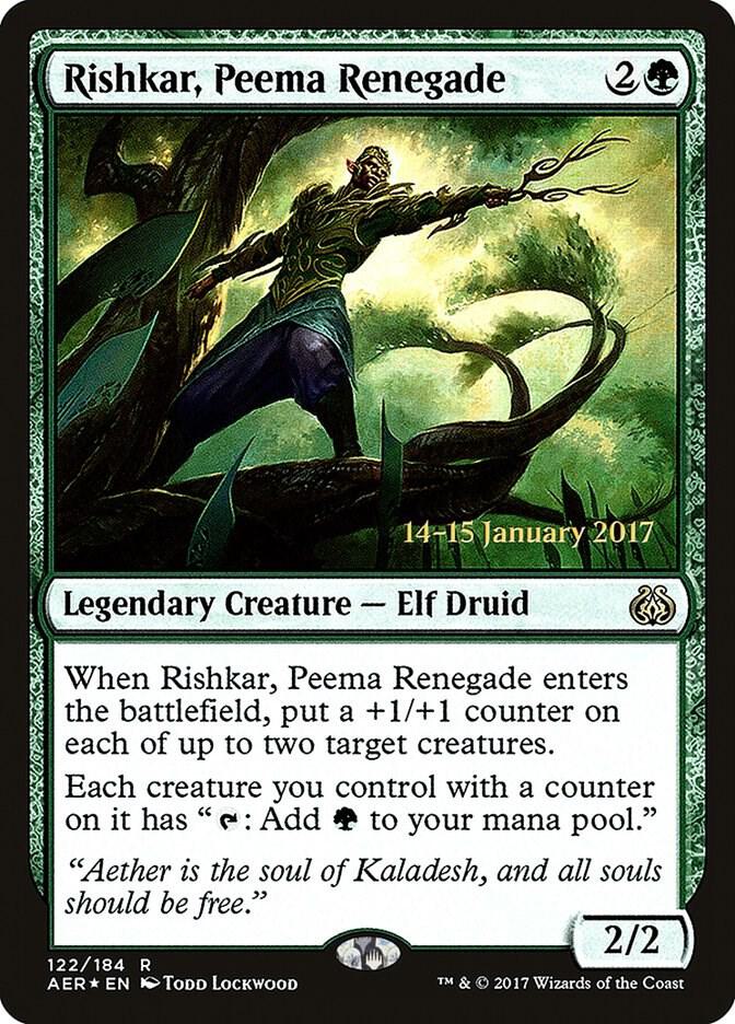 Rishkar, Peema Renegade 122 card from Prerelease Cards