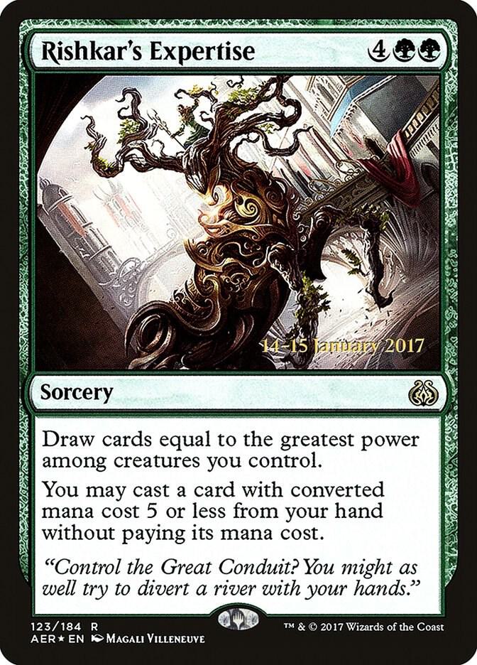 Rishkar's Expertise 123 card from Prerelease Cards