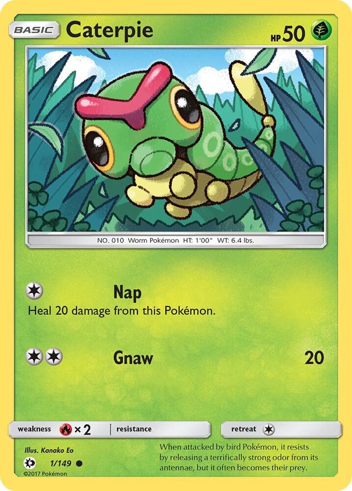 Caterpie 1/149 card from SM Base Set