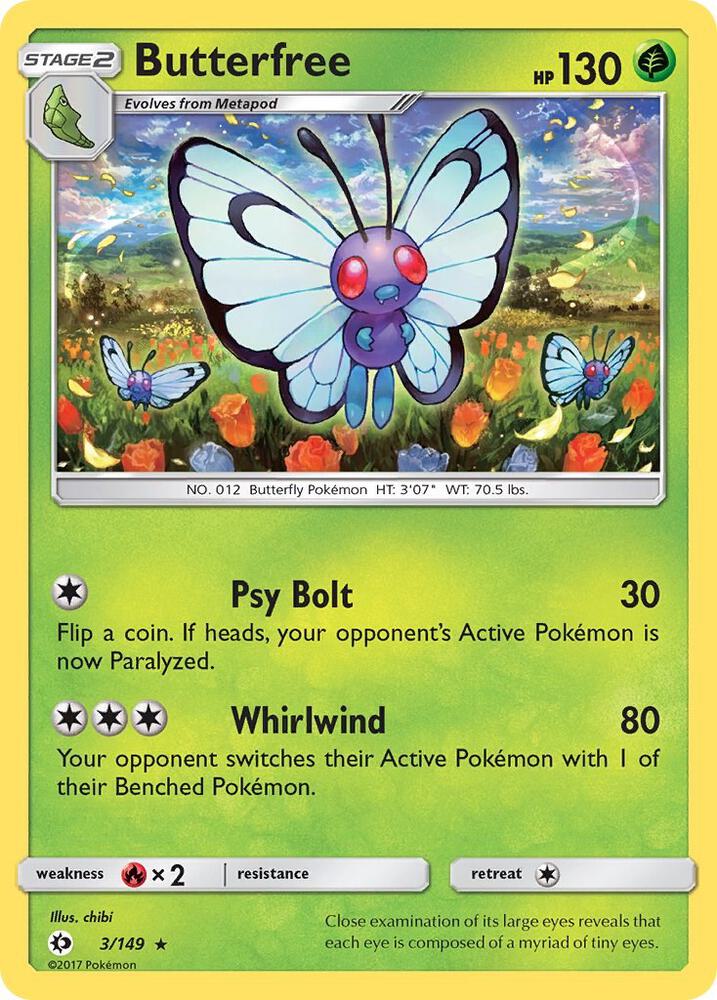 Butterfree 3/149 card from SM Base Set