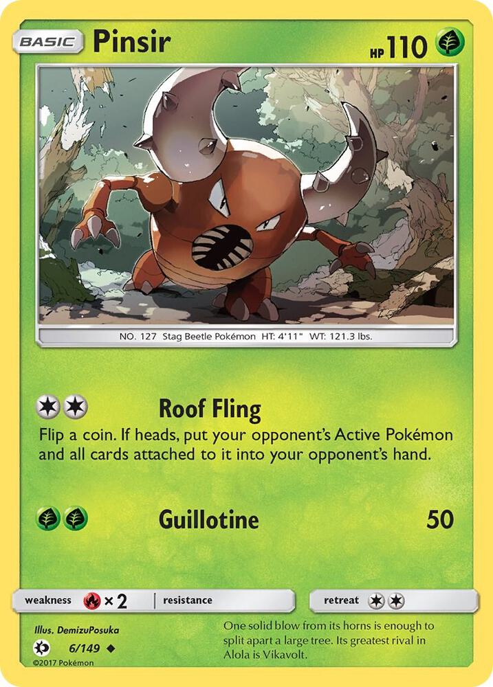 Pinsir 6/149 card from SM Base Set