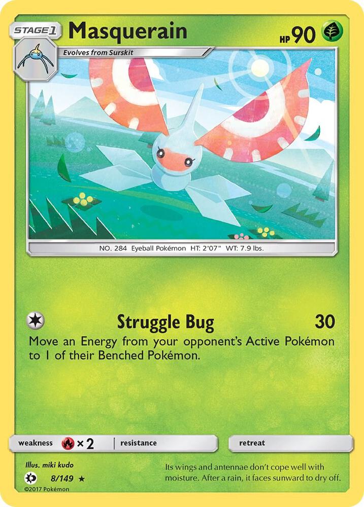 Masquerain 8/149 card from SM Base Set