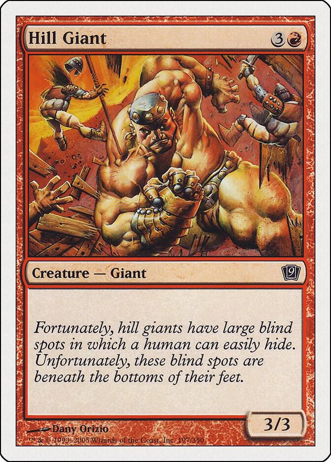 Hill Giant 197 card from 9th Edition