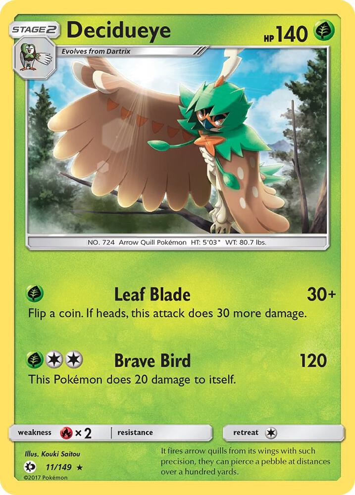 Decidueye 11/149 card from SM Base Set