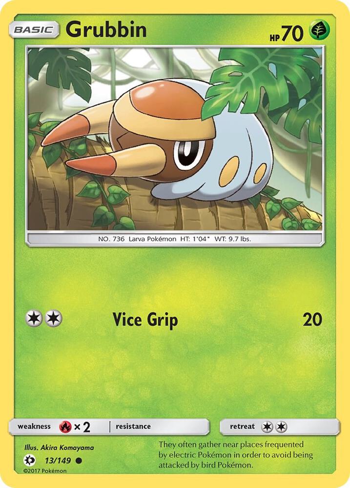 Grubbin 13/149 card from SM Base Set