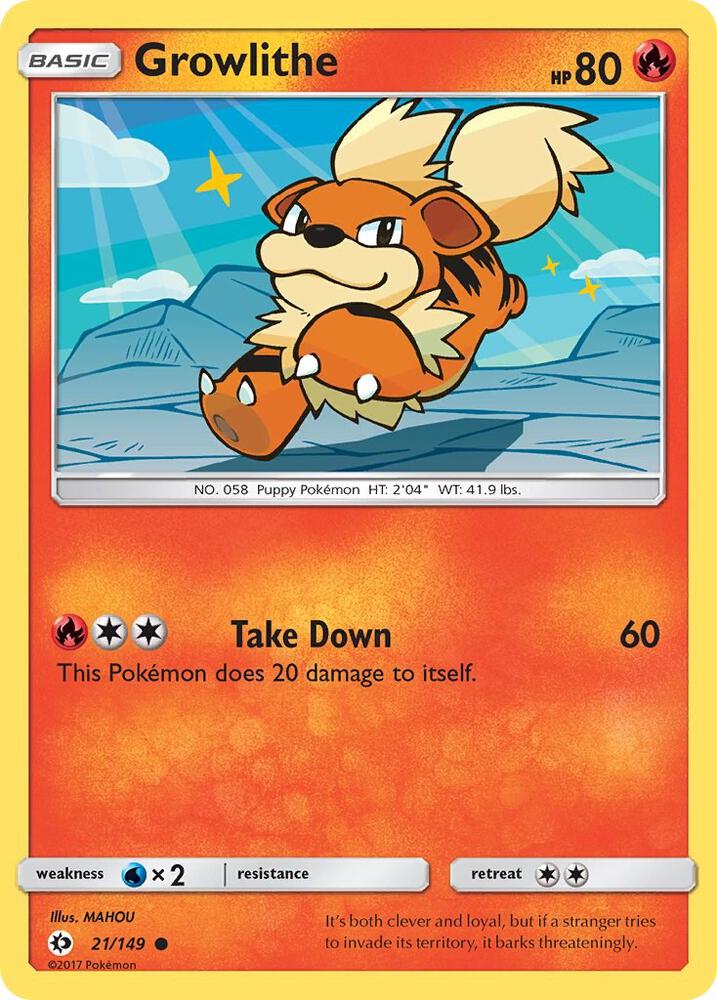 Growlithe 21/149 card from SM Base Set