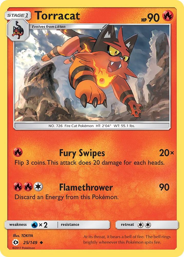 Torracat 25/149 card from SM Base Set
