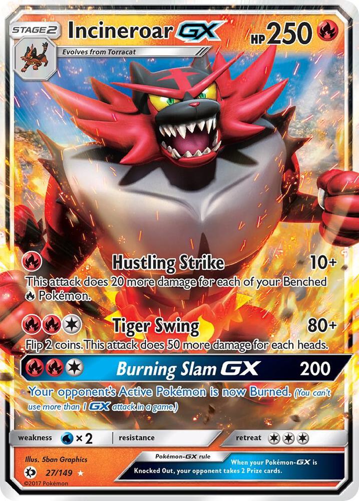 Incineroar GX 27/149 card from SM Base Set