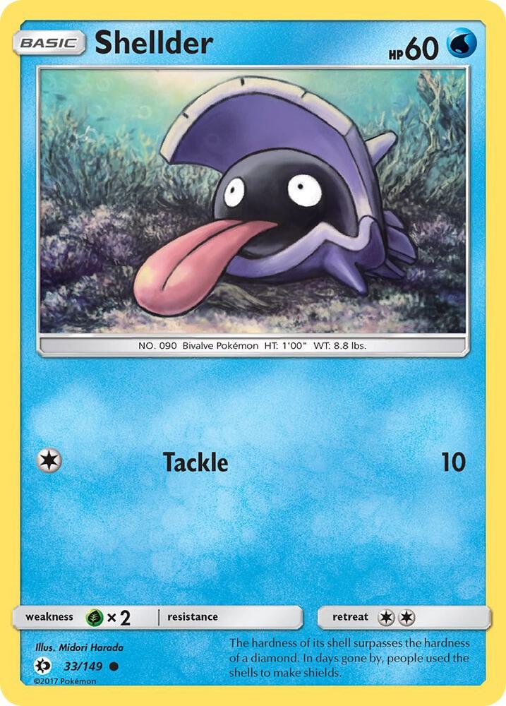 Shellder 33/149 card from SM Base Set