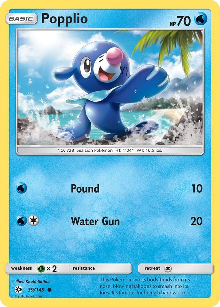 Popplio 39/149 card from SM Base Set