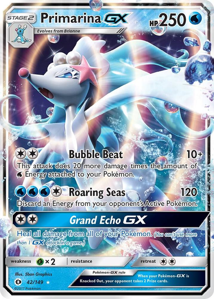 Primarina GX 42/149 card from SM Base Set