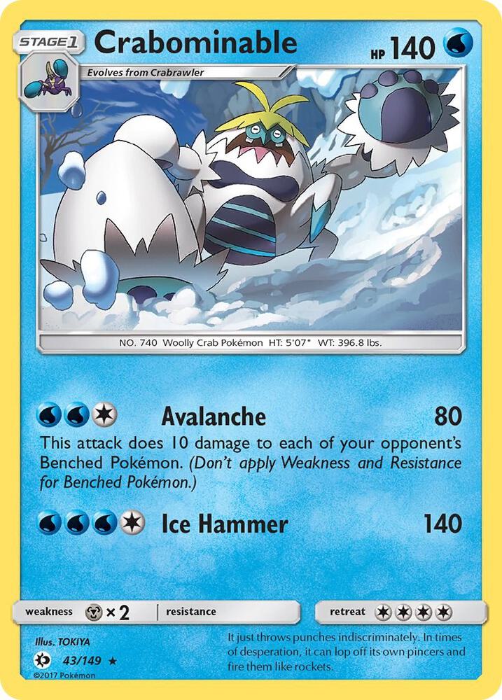 Crabominable 43/149 card from SM Base Set