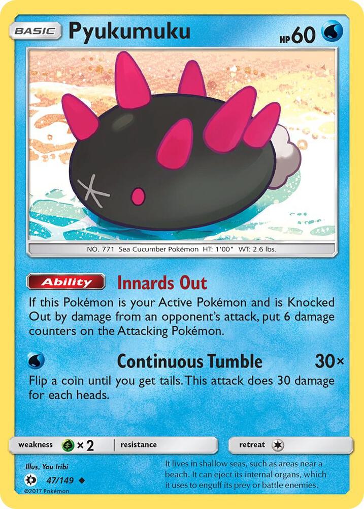 Pyukumuku 47/149 card from SM Base Set