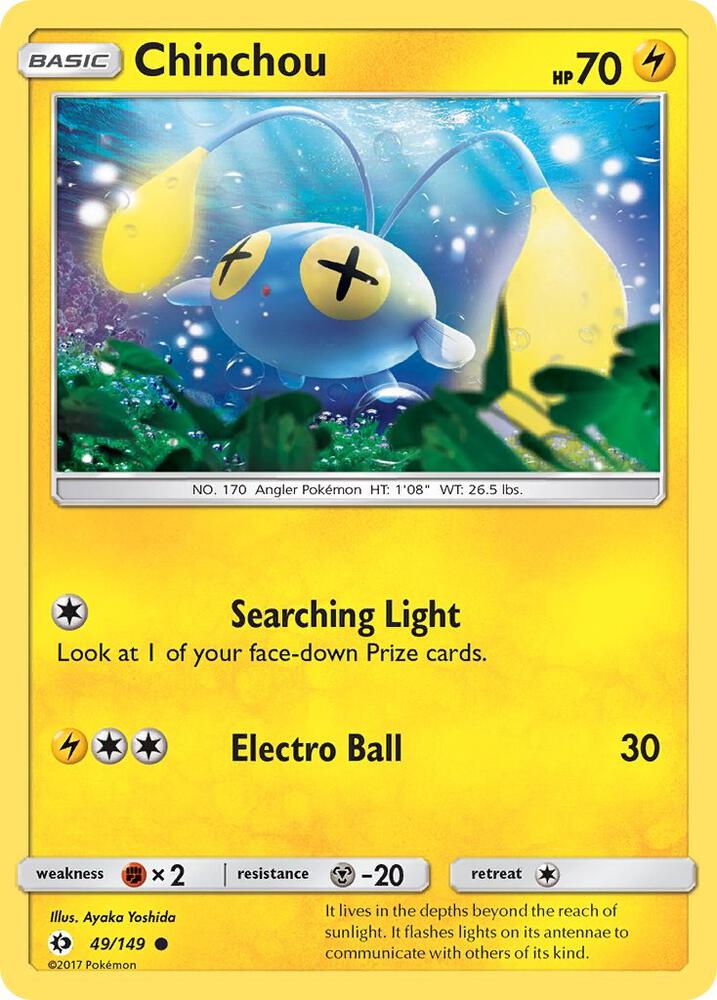 Chinchou 49/149 card from SM Base Set