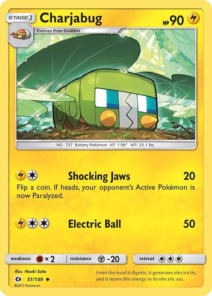 Charjabug 51/149 card from SM Base Set