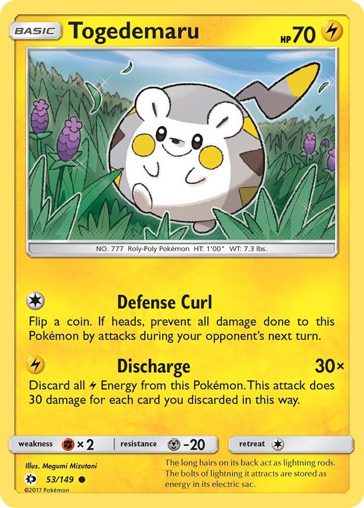 Togedemaru 53/149 card from SM Base Set