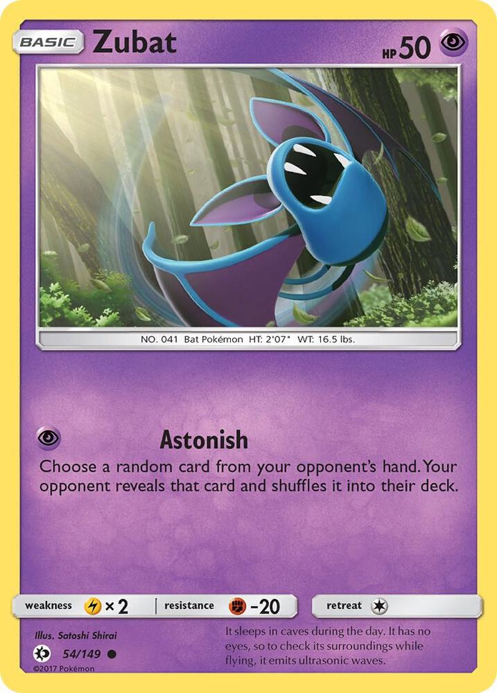 Zubat 54/149 card from SM Base Set