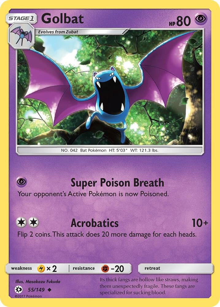 Golbat 55/149 card from SM Base Set