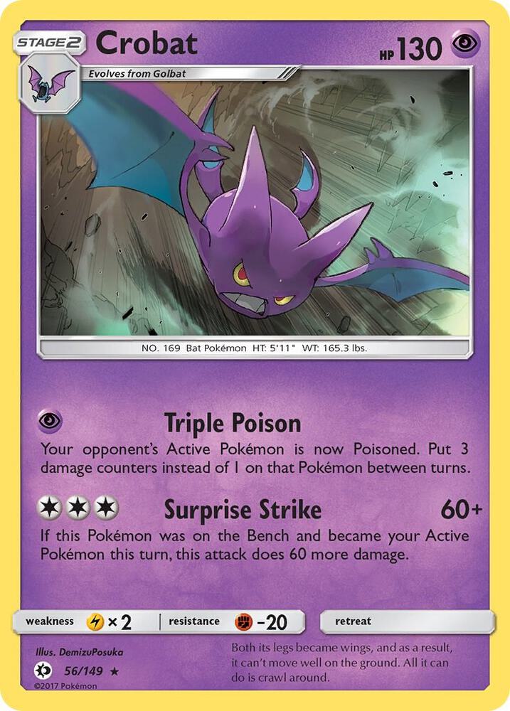 Crobat 56/149 card from SM Base Set