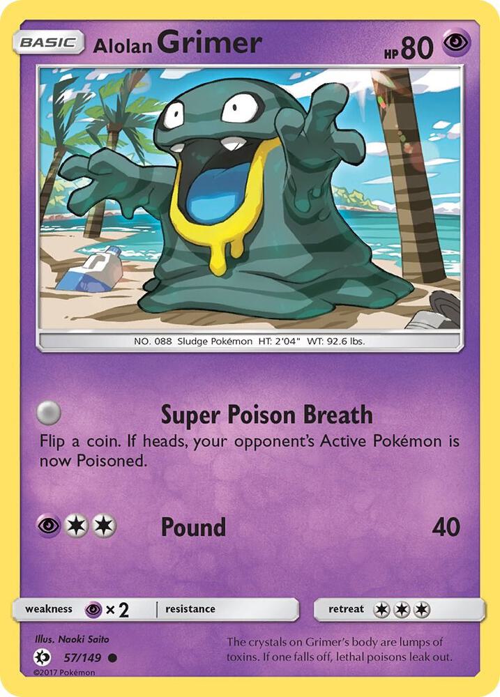 Alolan Grimer 57/149 card from SM Base Set