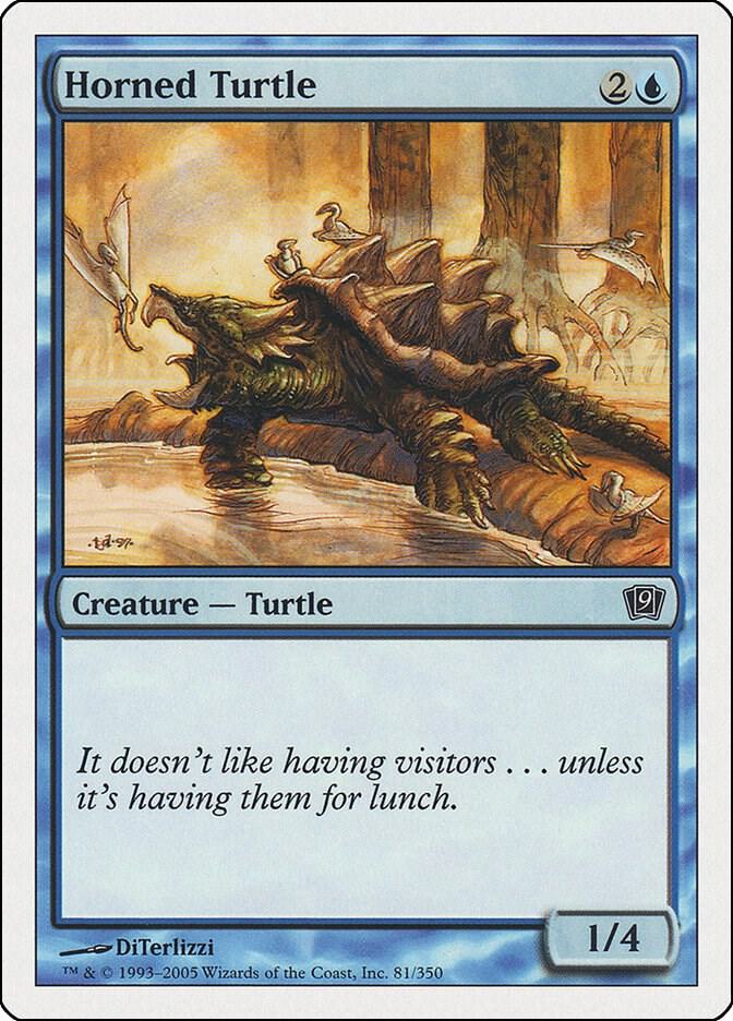 Horned Turtle 81 card from 9th Edition