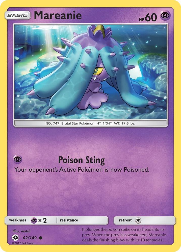 Mareanie 62/149 card from SM Base Set