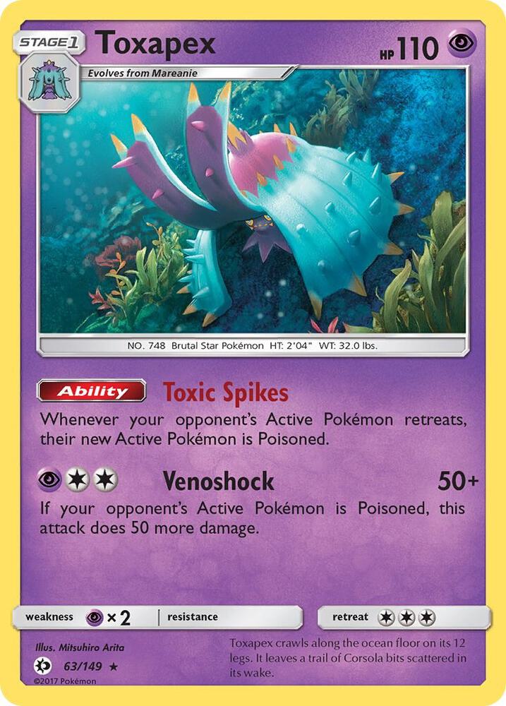 Toxapex 63/149 card from SM Base Set