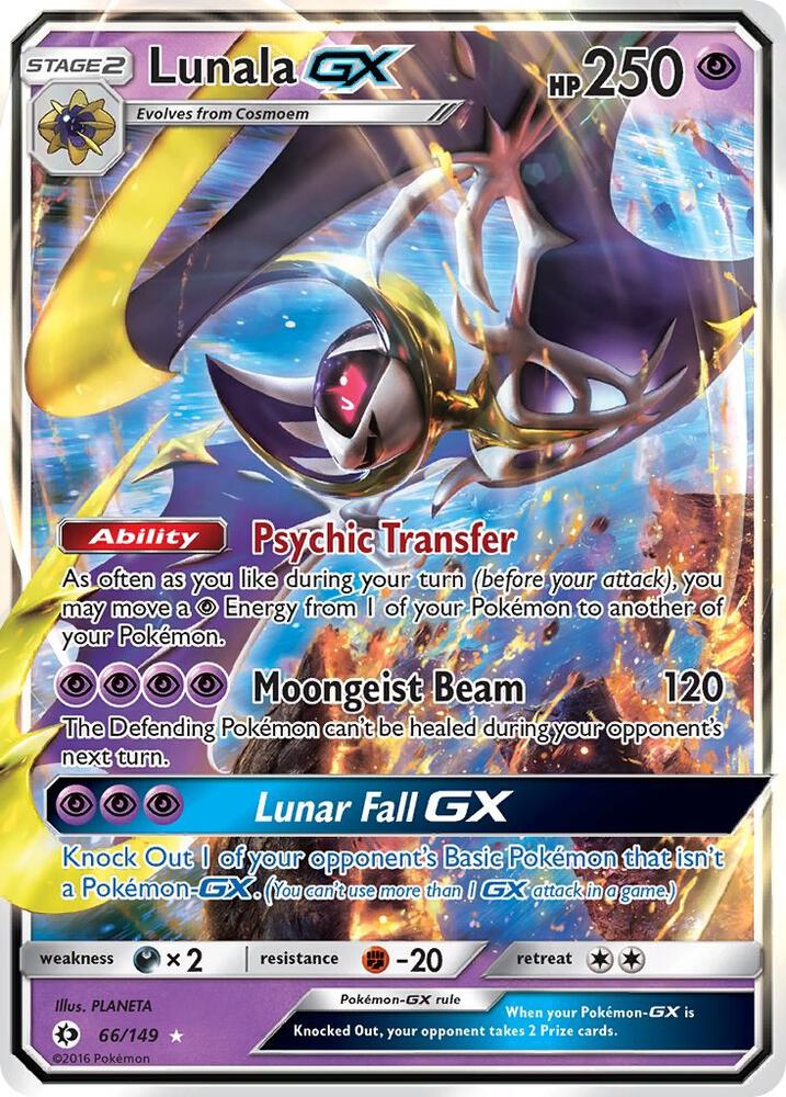 Lunala GX 66/149 card from SM Base Set