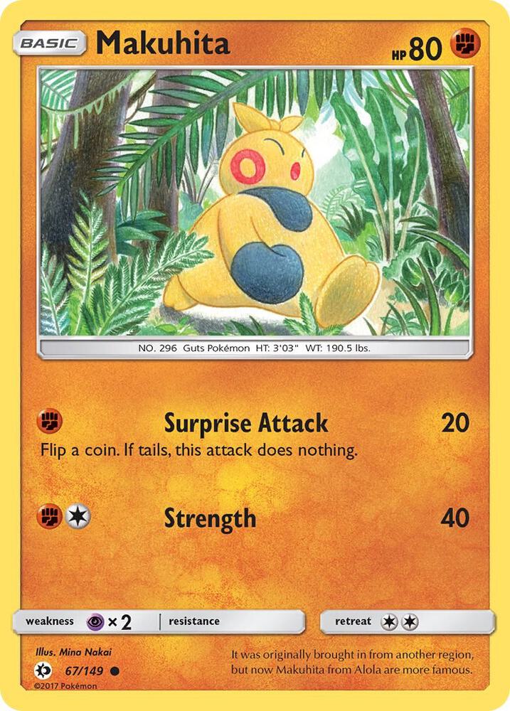 Makuhita 67/149 card from SM Base Set
