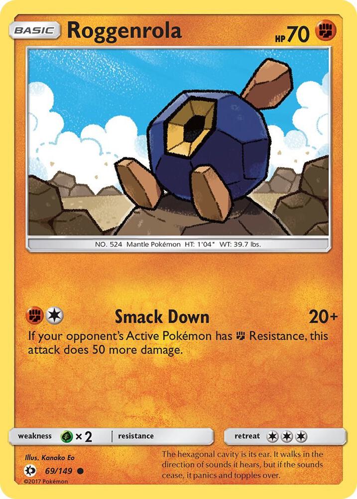 Roggenrola 69/149 card from SM Base Set