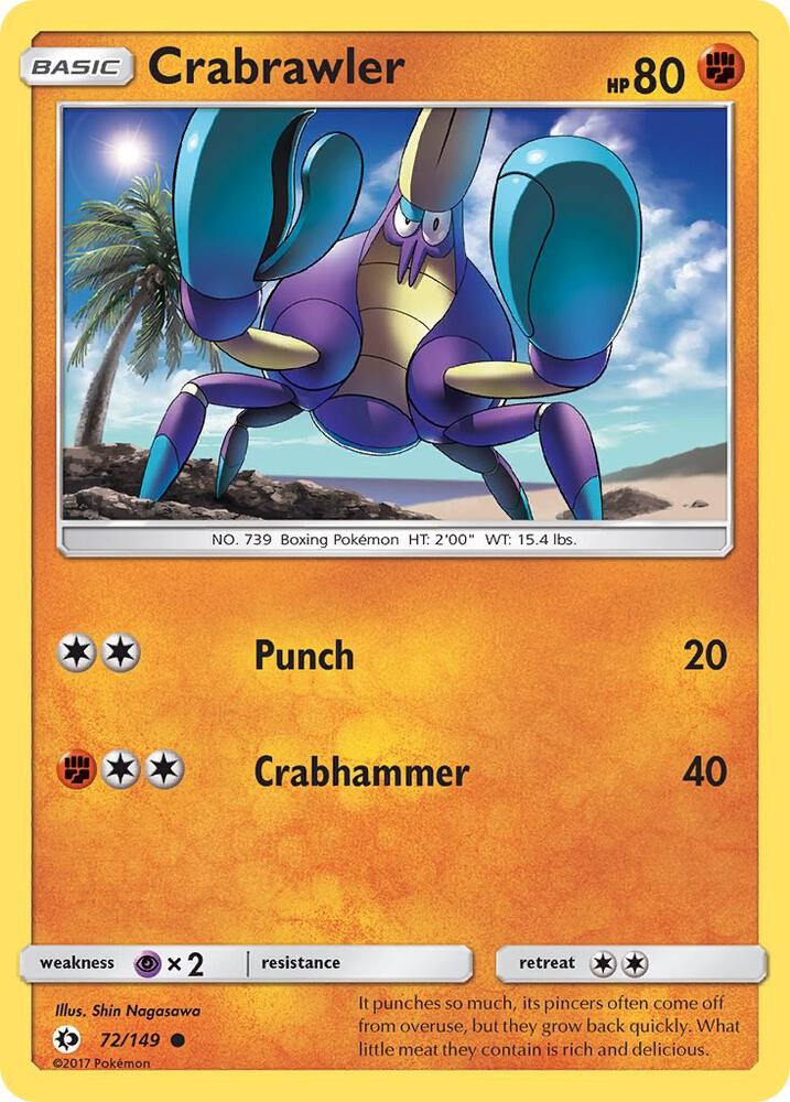 Crabrawler 72/149 card from SM Base Set