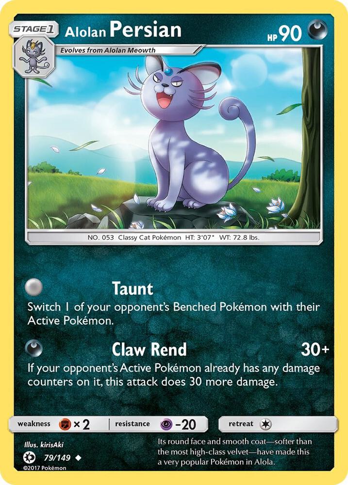 Alolan Persian 79/149 card from SM Base Set
