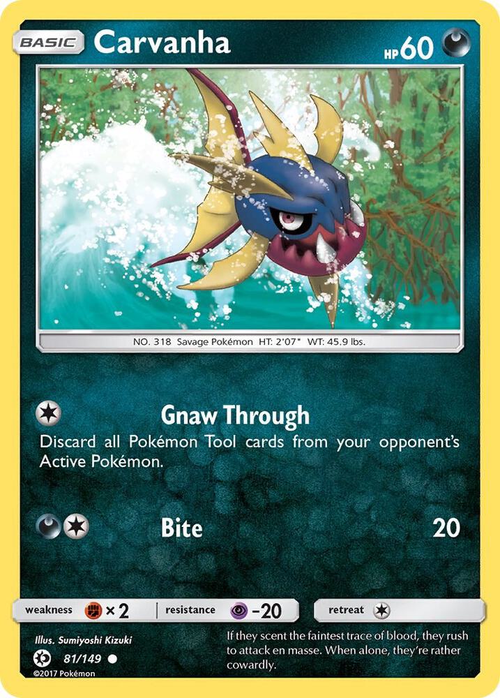 Carvanha 81/149 card from SM Base Set