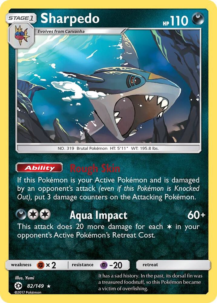 Sharpedo 82/149 card from SM Base Set