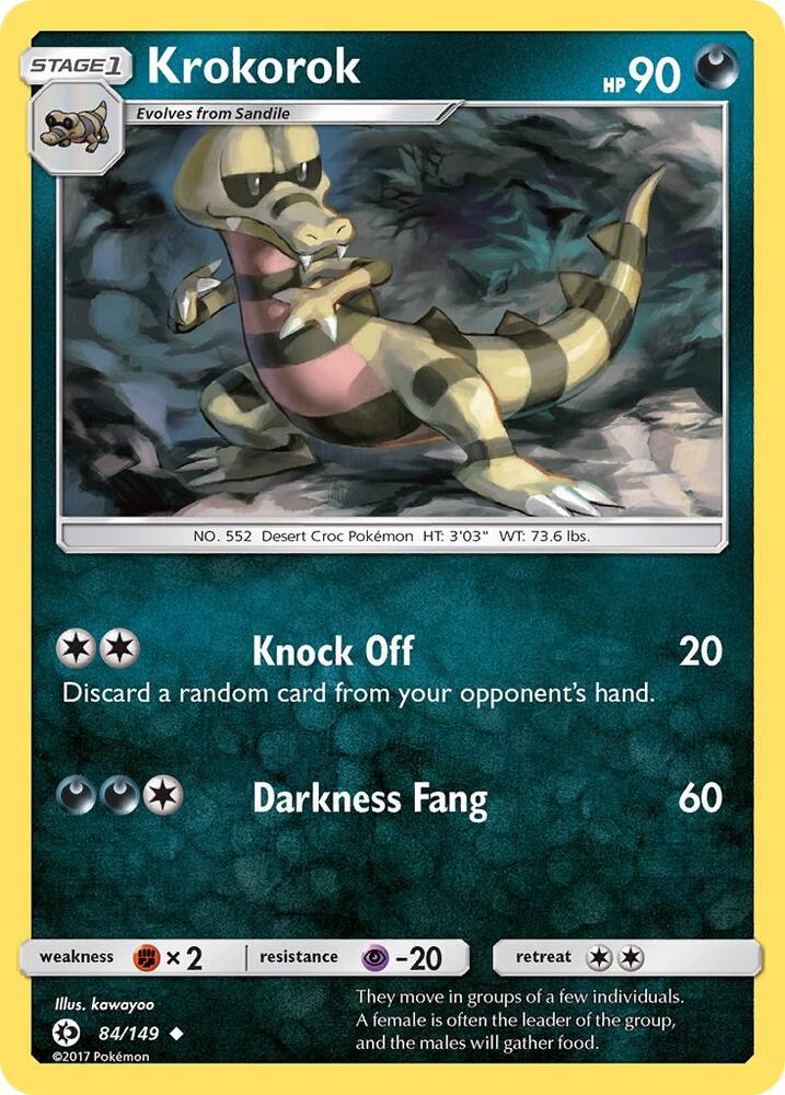 Krokorok 84/149 card from SM Base Set