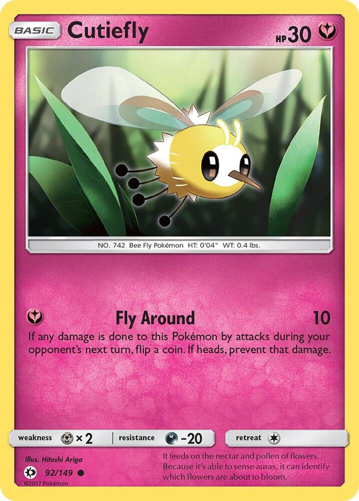 Cutiefly 92/149 card from SM Base Set