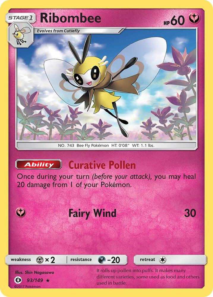 Ribombee 93/149 card from SM Base Set