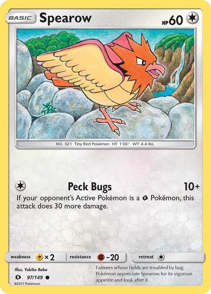 Spearow 97/149 card from SM Base Set
