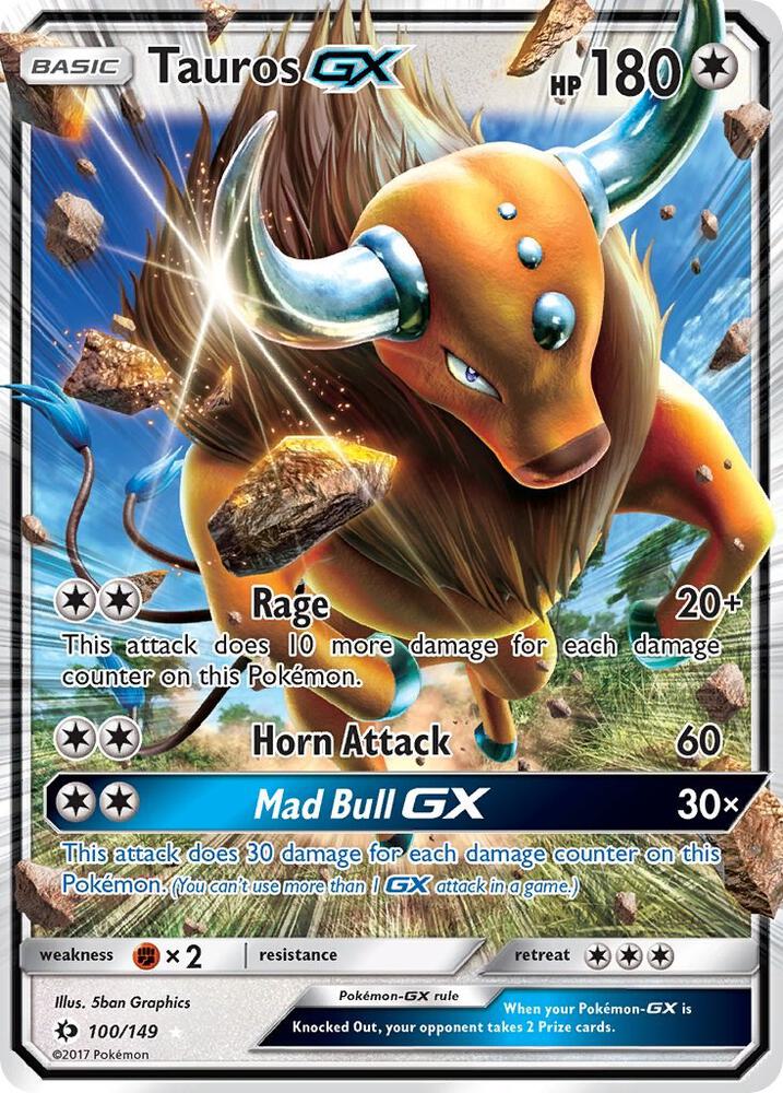 Tauros GX 100/149 card from SM Base Set
