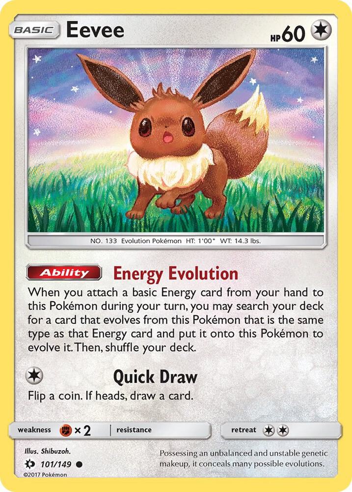 Eevee 101/149 card from SM Base Set