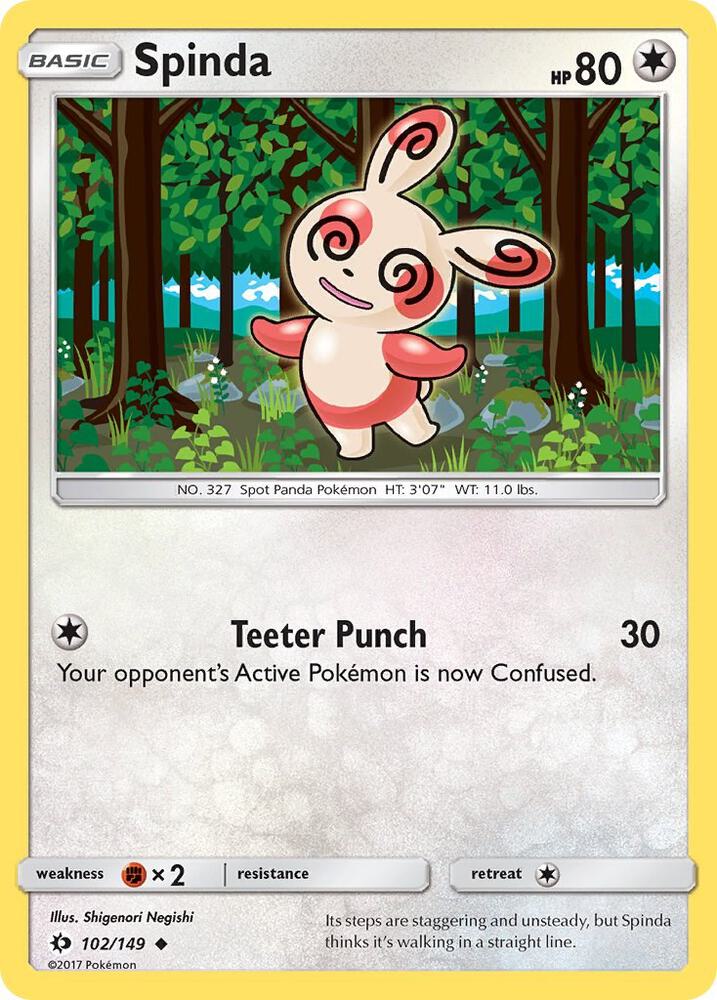 Spinda 102/149 card from SM Base Set
