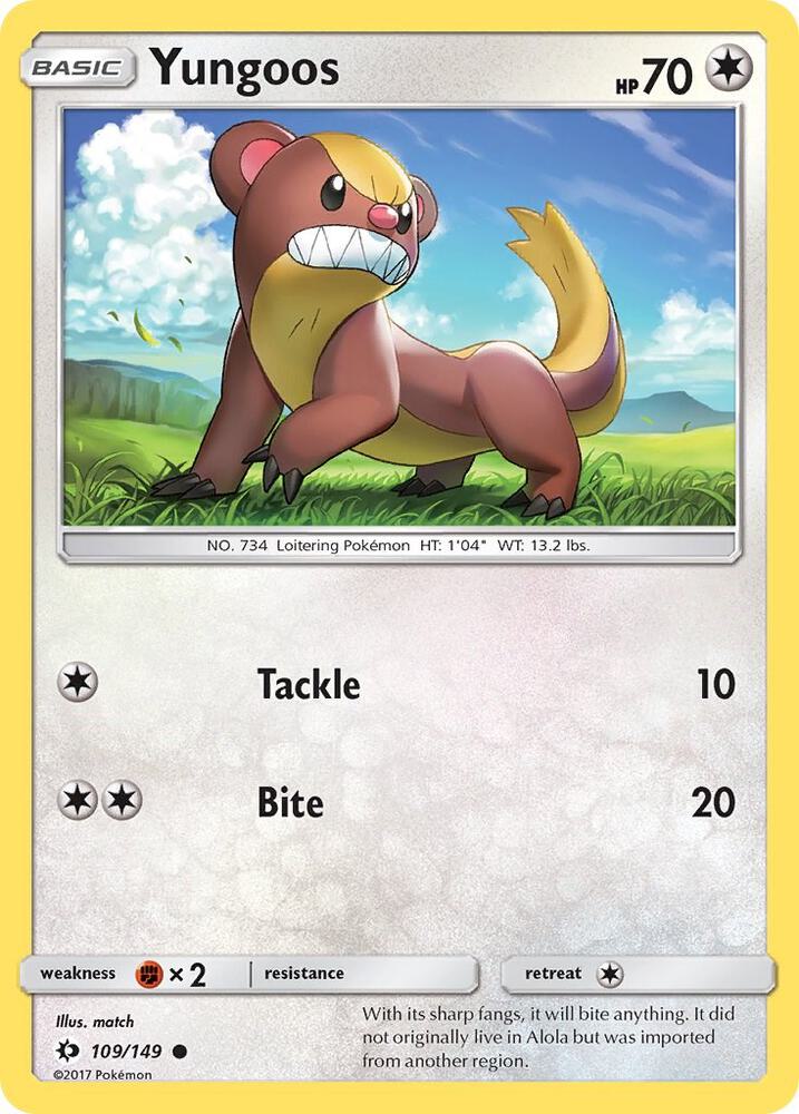Yungoos 109/149 card from SM Base Set