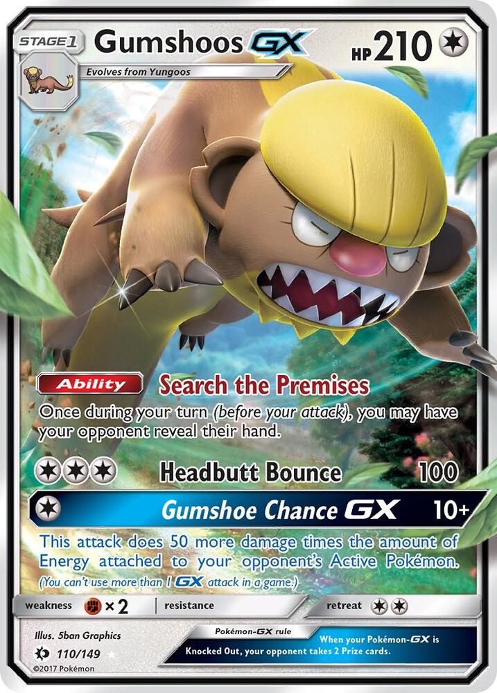 Gumshoos GX 110/149 card from SM Base Set