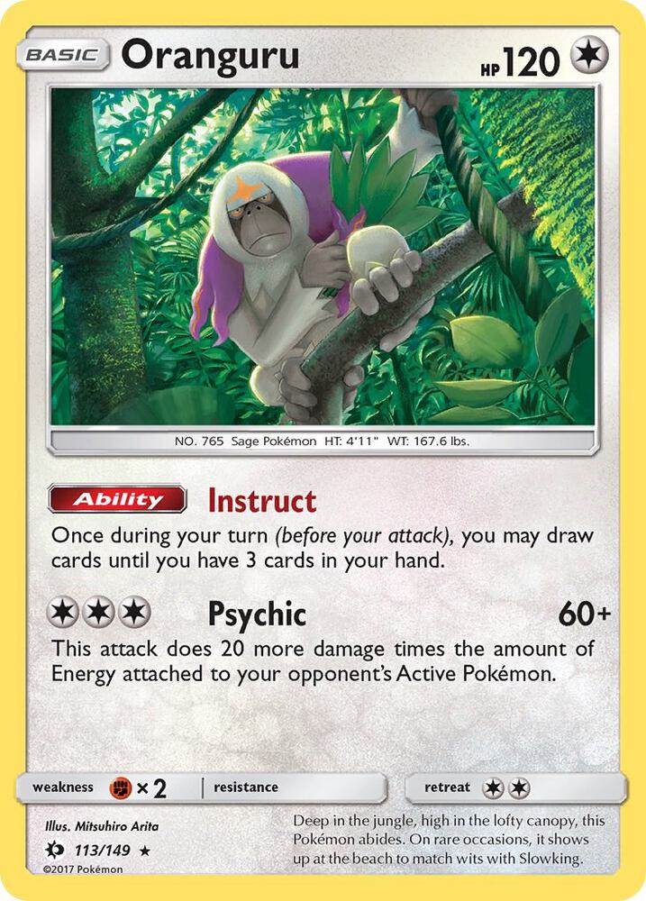 Oranguru 113/149 card from SM Base Set